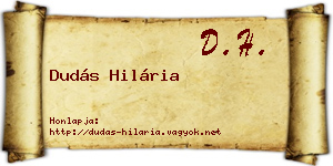 Dudás Hilária névjegykártya